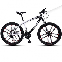 DGAGD Mountain Bike DGAGD 24 inch mountain bike adult variable speed damping bicycle double disc brake ten-wheel bicycle-White black_21 speed