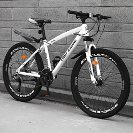 DGAGD Mountain Bike DGAGD 24 inch mountain bike bicycle adult one wheel variable speed 40 knife wheel bicycle-white_24 speed