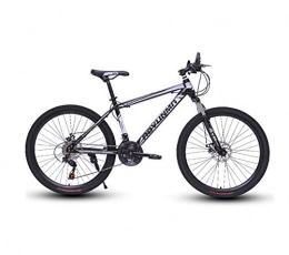DGAGD Mountain Bike DGAGD 24 inch mountain bike bicycle male and female lightweight dual disc brakes variable speed bicycle spoke wheel-Black and white_21 speed