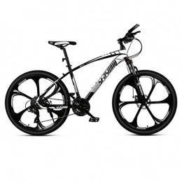 DGAGD Mountain Bike DGAGD 24 inch mountain bike male and female adult ultralight racing light bicycle six-cutter wheel-Black and white_21 speed