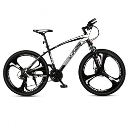 DGAGD Mountain Bike DGAGD 24 inch mountain bike men and women adult ultralight racing light bicycle tri-cutter No. 1-Black and white_21 speed