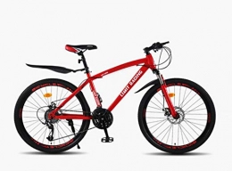 DGAGD Mountain Bike DGAGD 24 inch mountain bike variable speed adult double disc brake bicycle 40 cutter wheels-red_30 speed