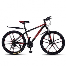 DGAGD Bike DGAGD 24 inch mountain bike variable speed bicycle light racing ten knife wheel-Black red_27 speed