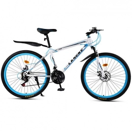 DGAGD Mountain Bike DGAGD 24 inch mountain bike variable speed male and female spokes wheel bicycle-White blue_21 speed