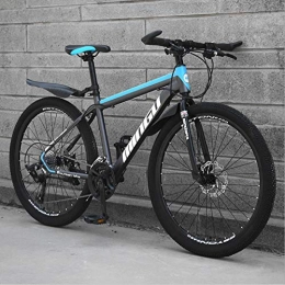 DGAGD Mountain Bike DGAGD 24 inch mountain bike variable speed off-road shock-absorbing bicycle light road racing spoke wheel-Black blue_24 speed