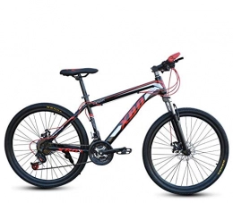DGAGD Mountain Bike DGAGD 24 inch wide frame mountain bike wide tire variable speed adult disc brake spoke wheel bicycle-Black red_27 speed