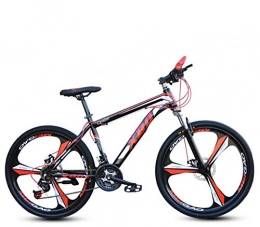 DGAGD Mountain Bike DGAGD 24 inch wide frame mountain bike wide tire variable speed adult disc brake three-wheel bicycle-Black red_27 speed