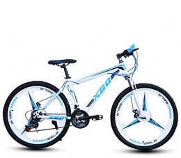 DGAGD Mountain Bike DGAGD 24 inch wide frame mountain bike wide tire variable speed adult disc brake three-wheel bicycle-White blue_21 speed