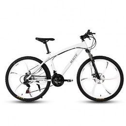 DGAGD Mountain Bike DGAGD 26 inch adult variable speed mountain bike bicycle double disc brake bicycle six blade wheel-white_21 speed