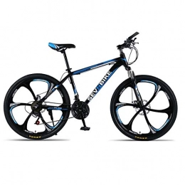 DGAGD Mountain Bike DGAGD 26 inch aluminum alloy frame mountain bike variable speed six wheel road bike-Black blue_24 speed