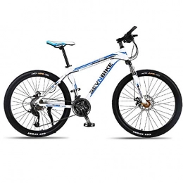 DGAGD Mountain Bike DGAGD 26 inch aluminum alloy frame mountain bike variable speed spoke wheel road bike-White blue_21 speed