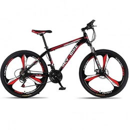 DGAGD Mountain Bike DGAGD 26 inch aluminum alloy frame mountain bike variable speed three-wheel road bike-Black red_27 speed