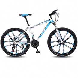 DGAGD Bike DGAGD 26 inch bicycle mountain bike adult variable speed light bicycle ten cutter wheels-White blue_21 speed