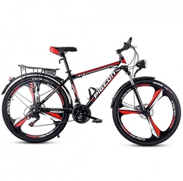 DGAGD Mountain Bike DGAGD 26 inch mountain bike adult male and female bicycle variable speed city light bicycle one wheel-Black red_24 speed
