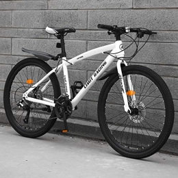 DGAGD Mountain Bike DGAGD 26 inch mountain bike bicycle adult one wheel variable speed spoke wheel bicycle-white_24 speed