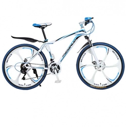 DGAGD Mountain Bike DGAGD 26 inch mountain bike bicycle male and female variable speed city aluminum alloy six-cutter wheel-White blue_21 speed
