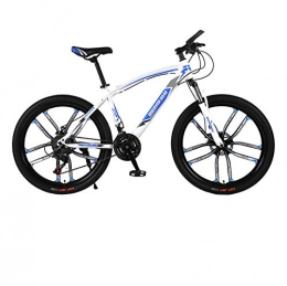 DGAGD Mountain Bike DGAGD 26 inch mountain bike bicycle variable speed male and female adult double disc brake bicycle ten knife wheel-White blue_21 speed