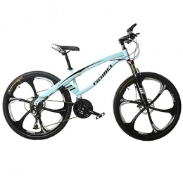 DGAGD Mountain Bike DGAGD 26 inch mountain bike variable speed light adult bicycle six cutter wheels-Light blue_21 speed