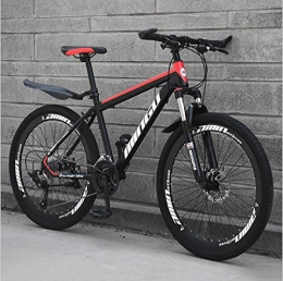 DGAGD Mountain Bike DGAGD 26 inch mountain bike variable speed off-road shock-absorbing bicycle light road racing 40 cutter wheels-Black red_21 speed