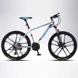 DGAGD Mountain Bike DGAGD 27.5 inch mountain bike variable speed light bicycle ten cutter wheel-White blue_24 speed
