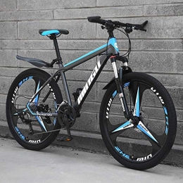 DJP Mountain Bike DJP Mountain Bike, Furniture Mountain Bicycle with Front Suspension and Adjustable Seat, 24 inch MTB Bike, Dual Disc Brake Aluminum Frame, Man Mountain Bikes White / Black 6 Spoke 30 Speed, Blue - 3 Spoke