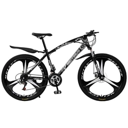 DULPLAY Bike DULPLAY Lightweight Mountain Bikes Bicycles, Mountain Bicycle With Front Suspension Adjustable Seat, Strong Frame Disc Brake Mountain Bike Black 3 Spoke 26", 21-speed