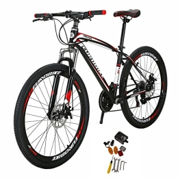 EUROBIKE Bike Eurobike Mens Mountain Bike 27.5'' Adult Men and Women MTB 21Speed X1 (red)