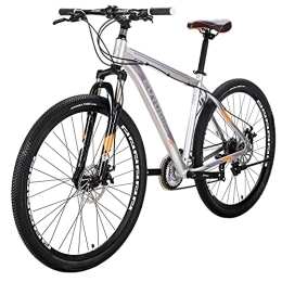 EUROBIKE Bike Eurobike Mountain Bike YH-X9 29 Inch, 21 Speed Shifter, 29 Inch X-Large Bikes Aluminum Frame, Dual Disc Brakes, Mens Womens Bicycle 29er (Silver)