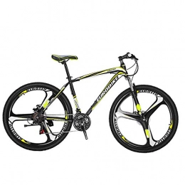 EUROBIKE Bike Eurobike OBK 27.5 wheels Mountain bike Daul Disc Brakes 21 Speed Mens Bicycle Front Suspension MTB (Yellow Mag wheels)