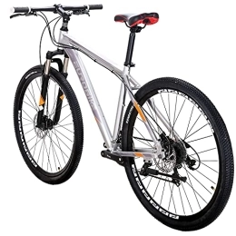 EUROBIKE Mountain Bike Eurobike YH-X9 Mountain Bike for Mens, 29 Inch Aluminum Frame Mountain bikes, 21 Speed, Dual Disc Brakes, Front Suspension, 29er Mens Bicycle Adults (MULTI-SPOKE SIL)