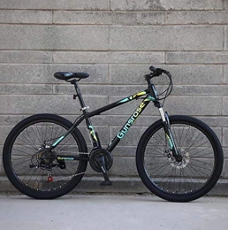 G.Z Mountain Bike G.Z Mountain Bikes, Carbon Steel Mountain Bikes with Dual Disc Brakes, 21-27 Speed Options, 24-26 Inch Wheel Bikes, Adult Bikes, Black And Green, E, 24 inch 24 speed