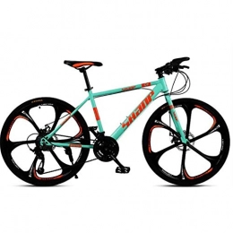 GQQ Bike GQQ Mountain Bike, Adult Mountain Bike All-Terrain Double Disc Brake Bikes Beach Snowmobile Bicycle Upgrade High-Carbon Steel Frame Spoke Wheels, 24 Speed