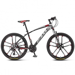 GQQ Bike GQQ Mountain Bike, Child Mountain Bike 21 Speed All-Terrain 24 inch Wheel Double Disc Brake Suspension Fork Anti-Slip Bikes, Red