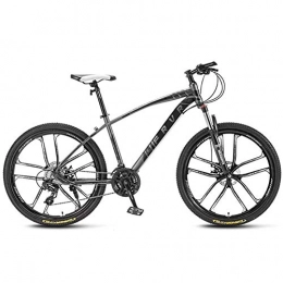 GQQ Bike GQQ Mountain Bike, Child Mountain Bike 27 Speed All-Terrain 24 inch Wheel Steel Frame Mechanical Disc Brakes Suspension Fork Anti-Slip Bikes, Black