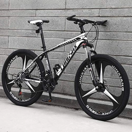 GQQ Bike GQQ Mountain Bike, Unisex Mountain Bike 24 inch Wheels Disc Brake Carbon Steel Fram Shock Absorber Bicycle Student Variable Speed Road Bike, White, 30 Speed