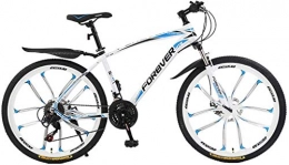 GQQ Bike GQQ Variable Speed Bicycle, Adult Mens Variable Speed Mountain Bike, Double Disc Brake Bike City Road, Trail Highcarbon Steel Snow Bikes, C, 24 Speed, D