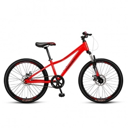 Great Mountain Bike GREAT 24" Mountain Bike, Spoke Wheel Bicycle Aluminum Alloy Frame Commuter Bike Double Shock Absorption Outdoor Sports Road Bike(Color:Red)