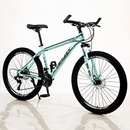 Great Mountain Bike GREAT 26 Inch Aluminum Alloy Mountain Bike, Double-disc Shock-absorbing Mountain Bike 21 / 24 / 27 Speed MTB Bicycle For Women Men Adults(Size:24 speed, Color:Green)