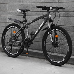 Great Mountain Bike GREAT 26" Wheel Adults Mountain Bike, High-carbon Steel Road Bikes 21 / 24 / 27 Speed Full Suspension Mountain Bicycle Double Disc Brake Bike(Size:24 speed, Color:Black)