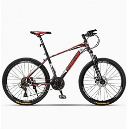 Great Mountain Bike GREAT Mens Adults Mountain Bike, Lightweight Student Bicycle 26 Inch Carbon Steel Frame Road Bikes Double Disc Brake Shock Absorption(Size:27 speed, Color:Red)