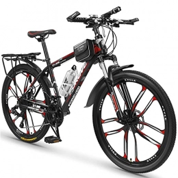 Great Mountain Bike GREAT Mountain Bike 26 Inches, 21 / 24 / 27 / 30 Speed 10 Spoke Wheels Dual Disc Brake High-carbon Steel Frame Double Disc Brake MTB Bicycle(Size:24speed)