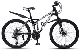 HCMNME Bike HCMNME Mountain Bikes, 24 inch downhill soft tail mountain bike variable speed male and female spoke wheel mountain bike Alloy frame with Disc Brakes (Color : Black and silver, Size : 27 speed)