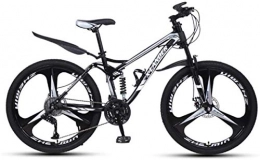 HCMNME Bike HCMNME Mountain Bikes, 24 inch downhill soft tail mountain bike variable speed men and women three-wheel mountain bike Alloy frame with Disc Brakes (Color : Black and silver, Size : 21 speed)