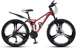 HCMNME Bike HCMNME Mountain Bikes, 24 inch downhill soft tail mountain bike variable speed men and women three-wheel mountain bike Alloy frame with Disc Brakes (Color : Black red, Size : 30 speed)