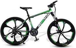 HCMNME Bike HCMNME Mountain Bikes, 24 inch mountain bike adult men and women variable speed transportation bicycle six cutter wheels Alloy frame with Disc Brakes (Color : Dark green, Size : 21 speed)