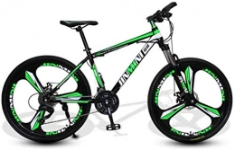 HCMNME Bike HCMNME Mountain Bikes, 24 inch mountain bike adult men and women variable speed transportation bicycle three-knife wheel Alloy frame with Disc Brakes (Color : Dark green, Size : 21 speed)