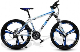 HCMNME Bike HCMNME Mountain Bikes, 24 inch mountain bike adult men and women variable speed transportation bicycle three-knife wheel Alloy frame with Disc Brakes (Color : White blue, Size : 24 speed)