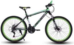 HCMNME Bike HCMNME Mountain Bikes, 24 inch mountain bike bicycle male and female lightweight dual disc brakes variable speed bicycle spoke wheel Alloy frame with Disc Brakes (Color : Dark green, Size : 21 speed)