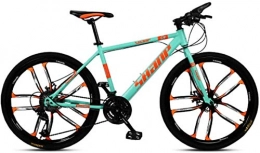 HCMNME Bike HCMNME Mountain Bikes, 24 inch mountain bike male and female adult super light variable speed bicycle ten cutter wheels Alloy frame with Disc Brakes (Color : Green, Size : 21 speed)