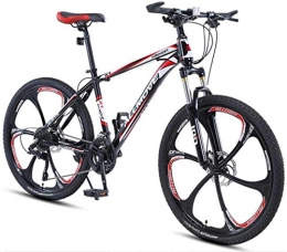 HCMNME Bike HCMNME Mountain Bikes, 24 inch mountain bike male and female adult variable speed racing ultra-light bicycle six cutter wheels Alloy frame with Disc Brakes (Color : Black red, Size : 24 speed)